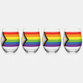 SlipperyJoe Intersex Progress Pride Flag regenboog Wijnglas Zonder Voet (Voorkant)