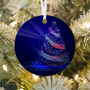 SlipperyJoe kerstboom digitaal doorschijnend rood Metalen Ornament