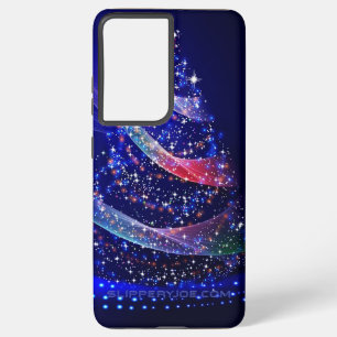SlipperyJoe kerstboom digitaal doorschijnend rood Samsung Galaxy Hoesje