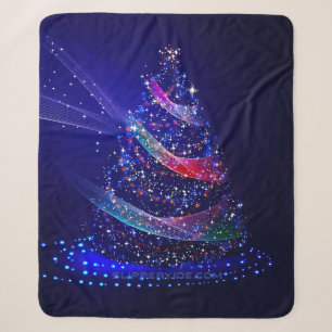 SlipperyJoe kerstboom digitaal doorschijnend rood Sherpa Deken