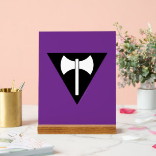 SlipperyJoe lesbische trotsvlag krachtig gay femin Acryl Bord