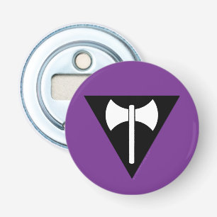 SlipperyJoe lesbische trotsvlag krachtig gay femin Button Flesopener