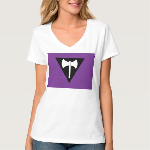 SlipperyJoe lesbische trotsvlag krachtig gay femin T-shirt