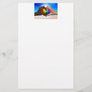 SlipperyJoe levendig regenboog verloop hart interr Briefpapier