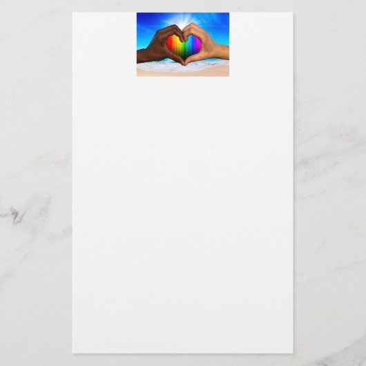 SlipperyJoe levendig regenboog verloop hart interr Briefpapier (Voorkant)