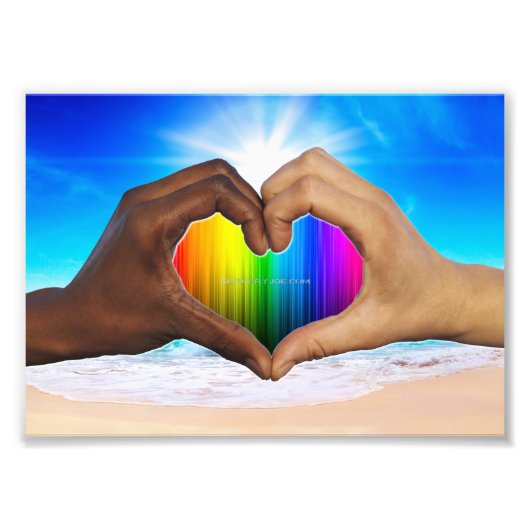 SlipperyJoe levendig regenboog verloop hart interr Foto Afdruk (Voorkant)