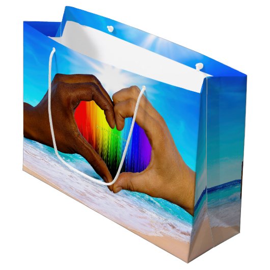 SlipperyJoe levendig regenboog verloop hart interr Groot Cadeauzakje (Voorkant Gekanteld)