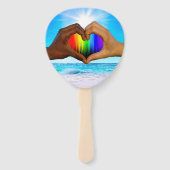 SlipperyJoe levendig regenboog verloop hart interr Handwaaier (Achterkant)