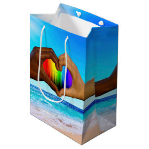 SlipperyJoe levendig regenboog verloop hart interr Medium Cadeauzakje