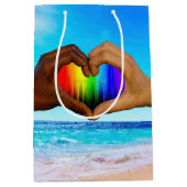 SlipperyJoe levendig regenboog verloop hart interr Medium Cadeauzakje (Voorkant)
