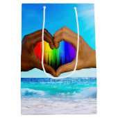 SlipperyJoe levendig regenboog verloop hart interr Medium Cadeauzakje (Achterkant)
