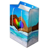 SlipperyJoe levendig regenboog verloop hart interr Medium Cadeauzakje (Achterkant Gekanteld)