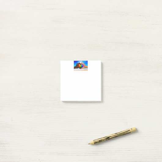 SlipperyJoe levendig regenboog verloop hart interr Post-it® Notes (Op bureau)