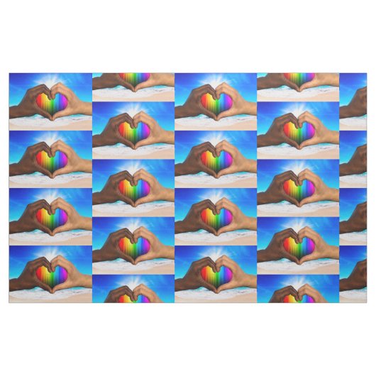 SlipperyJoe levendig regenboog verloop hart interr Stof (Yard (91,4 cm))