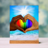 SlipperyJoe levendige regenbooggradiënt hart inter Acryl Bord (Neutraal)