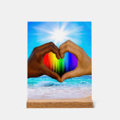 SlipperyJoe levendige regenbooggradiënt hart inter Acryl Bord (Voorkant)