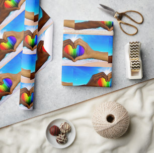 SlipperyJoe levendige regenbooggradiënt hart inter Cadeaupapier