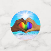 SlipperyJoe levendige regenbooggradiënt hart inter Confetti (Kleine voorkant)
