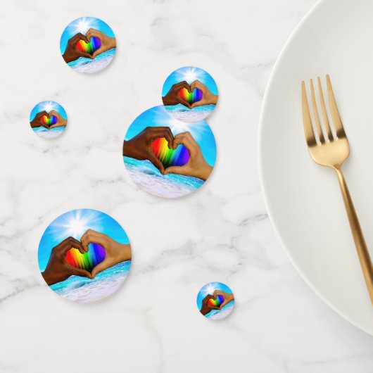 SlipperyJoe levendige regenbooggradiënt hart inter Confetti (Groep)