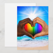 SlipperyJoe levendige regenbooggradiënt hart inter Feestdagenkaart (Voorkant / Achterkant)