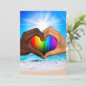 SlipperyJoe levendige regenbooggradiënt hart inter Feestdagenkaart (Staand voorkant)