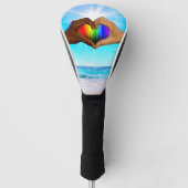 SlipperyJoe levendige regenbooggradiënt hart inter Golfheadcover (Voorkant)