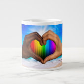 SlipperyJoe levendige regenbooggradiënt hart inter Grote Koffiekop (Voorkant)