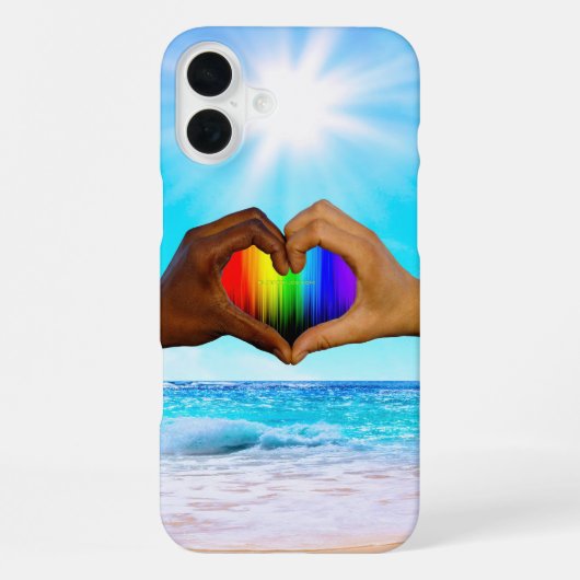 SlipperyJoe levendige regenbooggradiënt hart inter iPhone Hoesje (Achterkant)