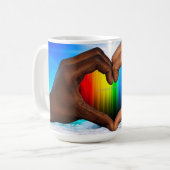 SlipperyJoe levendige regenbooggradiënt hart inter Koffiemok (Voorkant links)