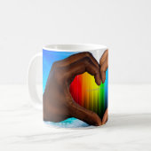 SlipperyJoe levendige regenbooggradiënt hart inter Koffiemok (Voorkant links)