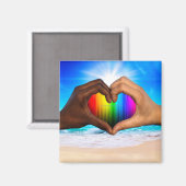 SlipperyJoe levendige regenbooggradiënt hart inter Magneet (Voorkant / Achterkant)