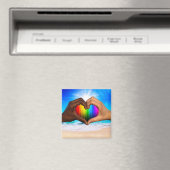 SlipperyJoe levendige regenbooggradiënt hart inter Magneet (Insitu (Vaatwasser))