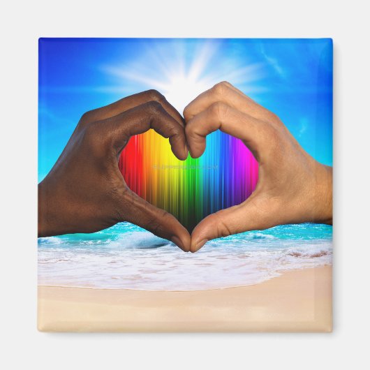 SlipperyJoe levendige regenbooggradiënt hart inter Magneet (Voorkant)