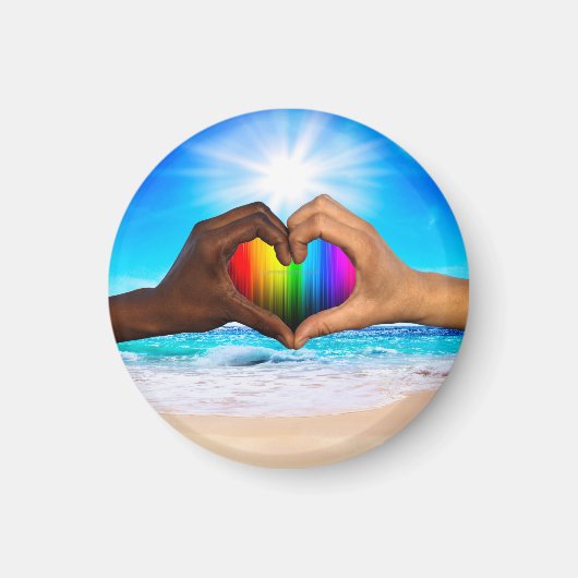 SlipperyJoe levendige regenbooggradiënt hart inter Magneet (Voorkant)