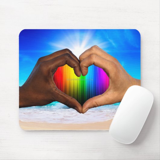 SlipperyJoe levendige regenbooggradiënt hart inter Muismat (Met muis)