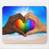 SlipperyJoe levendige regenbooggradiënt hart inter Muismat (Voorkant)
