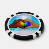 SlipperyJoe levendige regenbooggradiënt hart inter Poker Chips (Enkel)