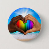 SlipperyJoe levendige regenbooggradiënt hart inter Ronde Button 5,7 Cm (Voorkant)