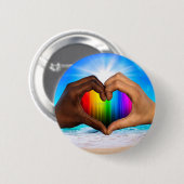 SlipperyJoe levendige regenbooggradiënt hart inter Ronde Button 5,7 Cm (Voorkant /achterkant)