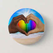 SlipperyJoe levendige regenbooggradiënt hart inter Ronde Button 5,7 Cm (Voorkant)