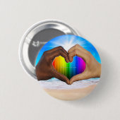 SlipperyJoe levendige regenbooggradiënt hart inter Ronde Button 5,7 Cm (Voorkant /achterkant)