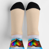 SlipperyJoe levendige regenbooggradiënt hart inter Sokken (Top)