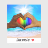 SlipperyJoe levendige regenbooggradiënt hart inter Sticker (Vel)