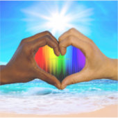 SlipperyJoe levendige regenbooggradiënt hart inter Sticker (Voorkant)