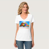 SlipperyJoe levendige regenbooggradiënt hart inter T-shirt (Voorkant volledig)