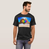 SlipperyJoe levendige regenbooggradiënt hart inter T-shirt (Voorkant volledig)