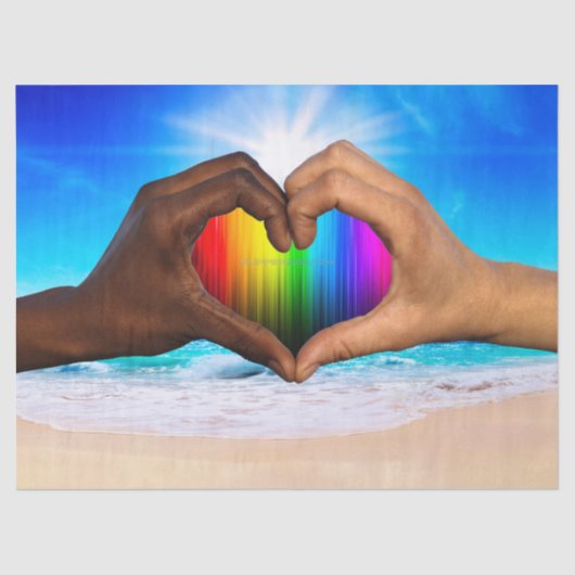 SlipperyJoe levendige regenbooggradiënt hart inter Tissuepapier (Voorkant)