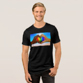 SlipperyJoe levendige regenbooggradiënt hart inter Tri-Blend Shirt (Voorkant volledig)