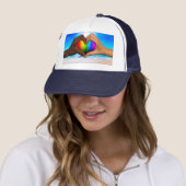 SlipperyJoe levendige regenbooggradiënt hart inter Trucker Pet (In situ)