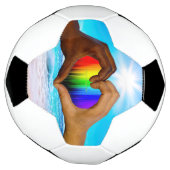 SlipperyJoe levendige regenbooggradiënt hart inter Voetbal (Gedraaid)